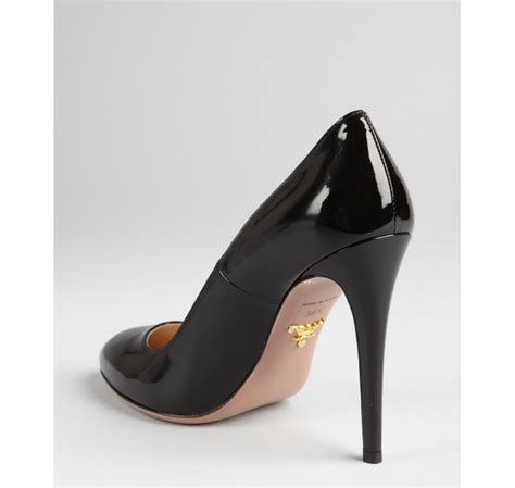 prada round toe chunky heels with jewel|prada shoes for women.